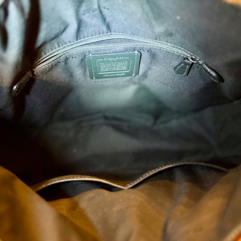 Coach Elle Hobo Bag in Olive Green Grained Leather with Crossbody Strap - Picture 5 of 7